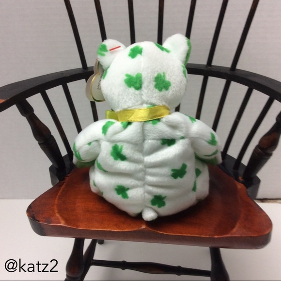 Ty Beanie Baby Retired Clover the Lucky Shamrock Bear 2001 - Picture 2 of 4